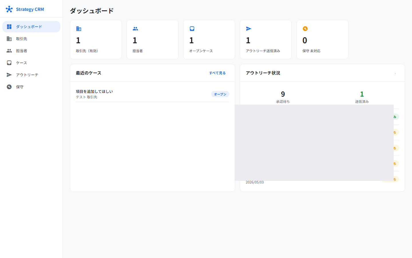 CRMダッシュボード